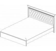 Кровать 1400/1600/1800 с ортопедическим основанием Неаполь Ясень анкор светлый (патина "серебро") экокожа polo белая
