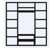Четырехстворчатый шкаф для одежды с зеркалом Венеция ВНШ1/41 (дуб седан)